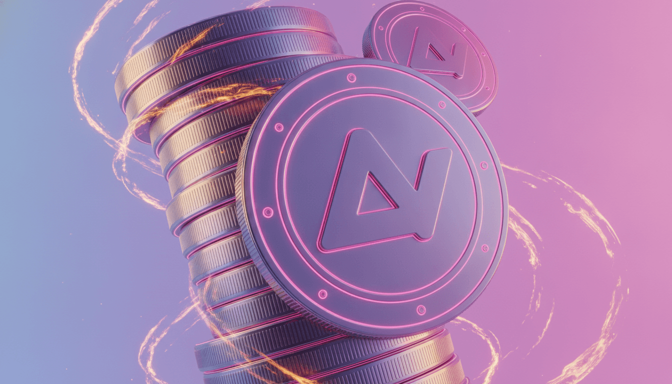 Crypto tokens representing a liquidation cascade with forced selling across leveraged positions