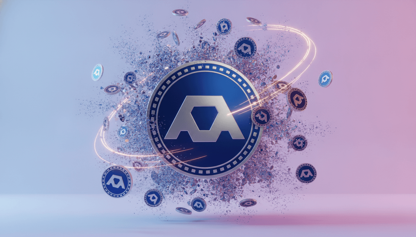 Crypto tokens representing a liquidation cascade with forced selling across leveraged positions