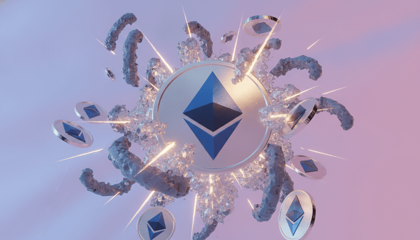 Blockchain network visualization representing DeFi protocol activity and total value locked