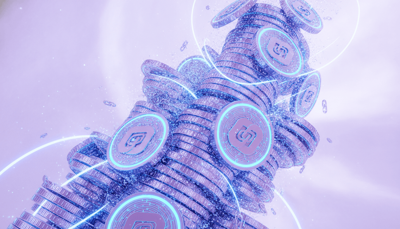 Blockchain network visualization representing DeFi protocol activity and total value locked