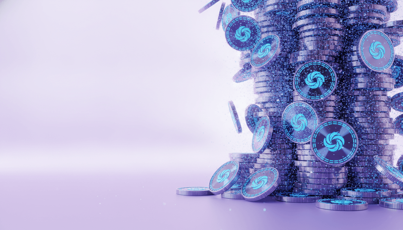 Blockchain network visualization representing DeFi protocol activity and total value locked