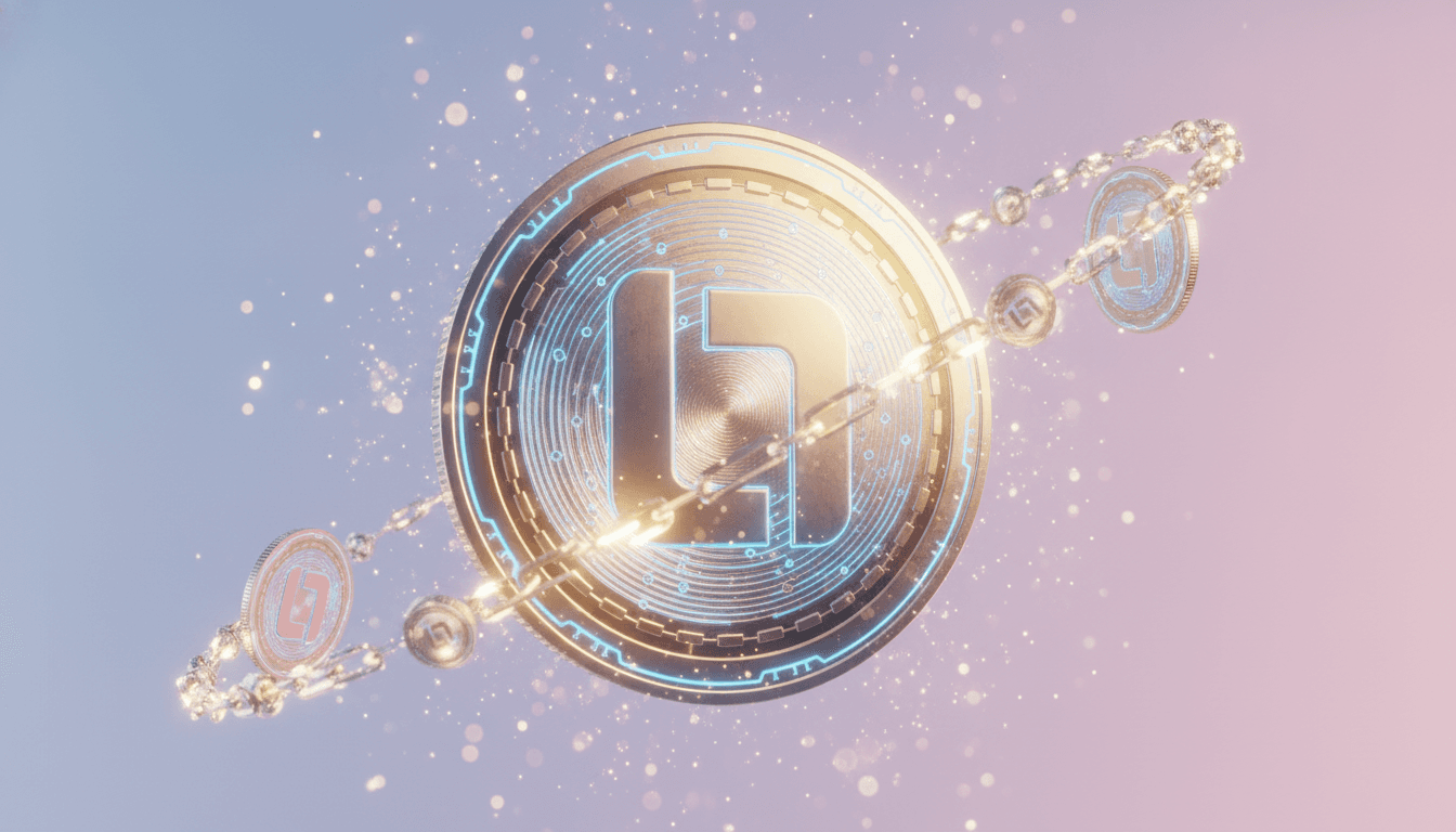 Crypto tokens representing a liquidation cascade with forced selling across leveraged positions