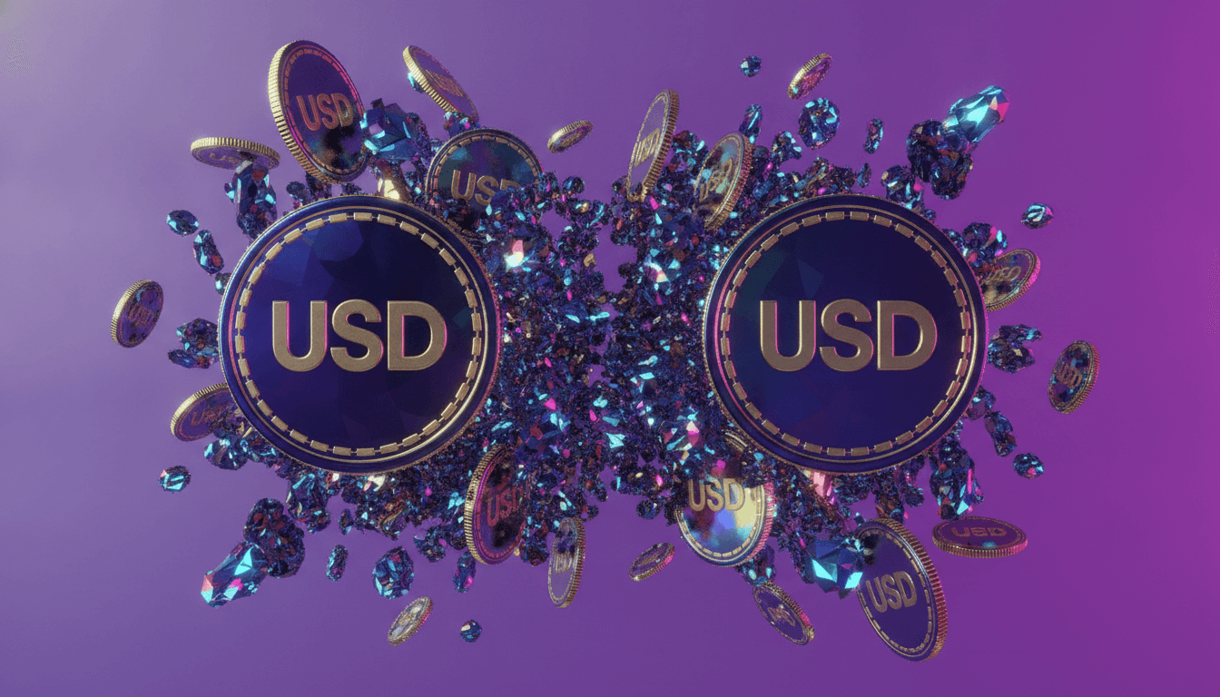 Digital dollar imagery representing stablecoin supply and flows across crypto markets