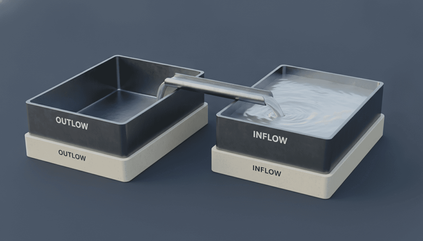 Conceptual illustration about Bitcoin: flows.