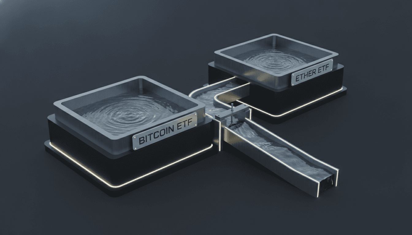 Conceptual illustration about Bitcoin: flows.