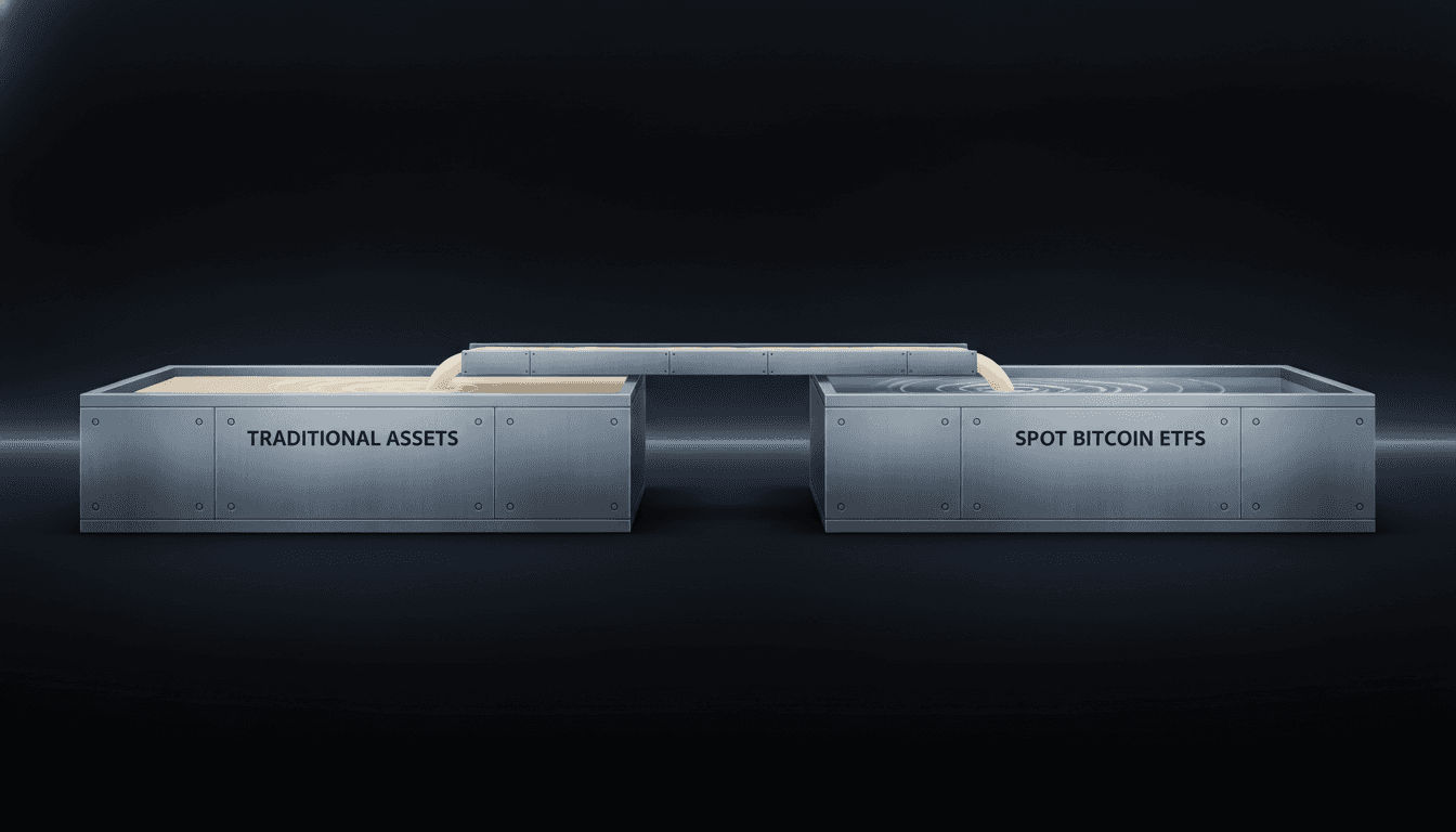Conceptual illustration about Bitcoin: flows.