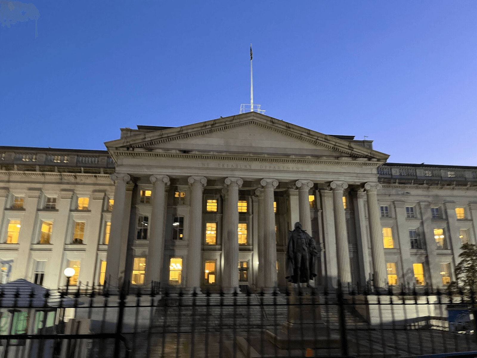View of the United States Treasury building, 2023