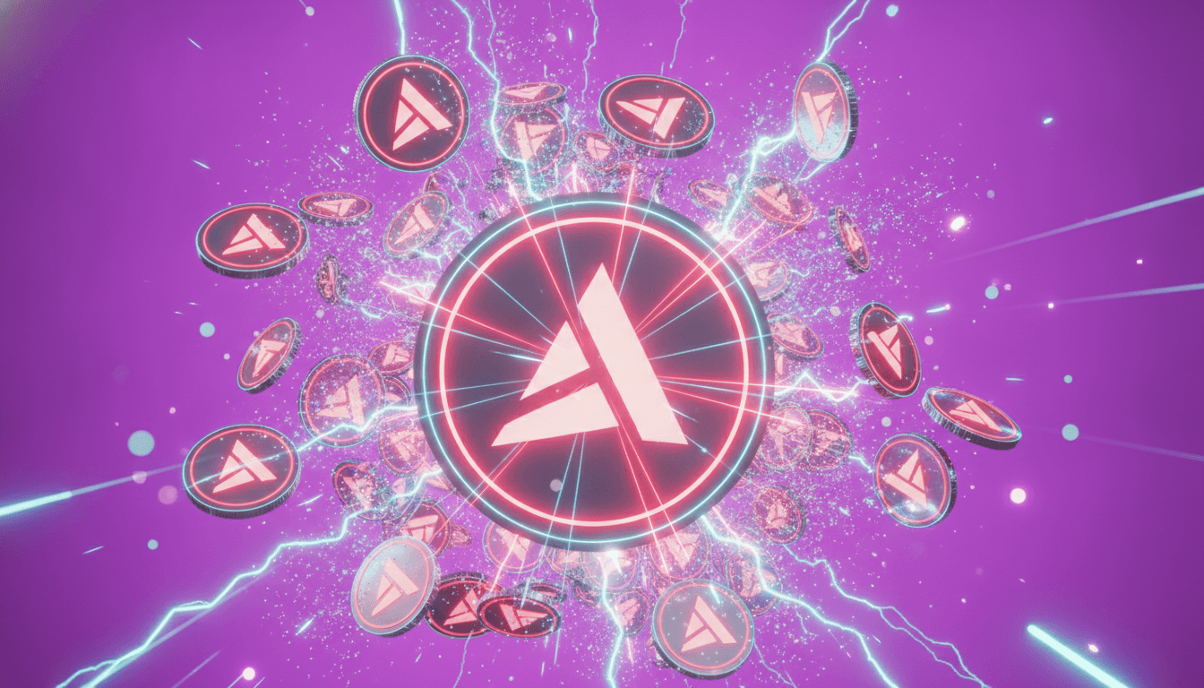 Crypto tokens representing a liquidation cascade with forced selling across leveraged positions