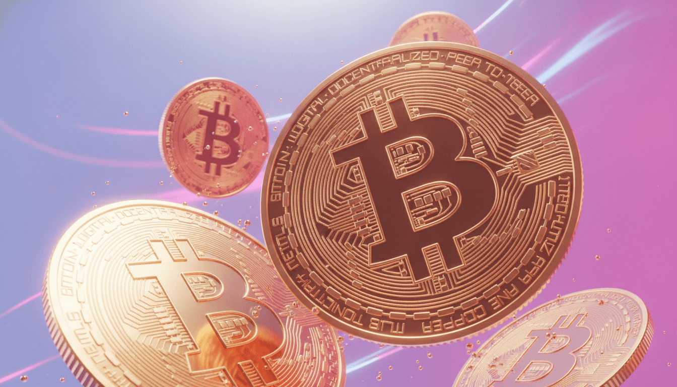 Crypto tokens representing a liquidation cascade with forced selling across leveraged positions