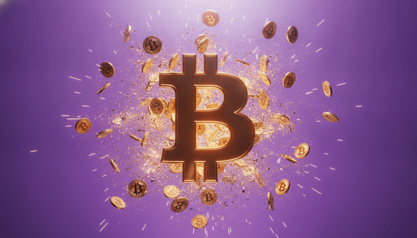 Crypto tokens representing a liquidation cascade with forced selling across leveraged positions