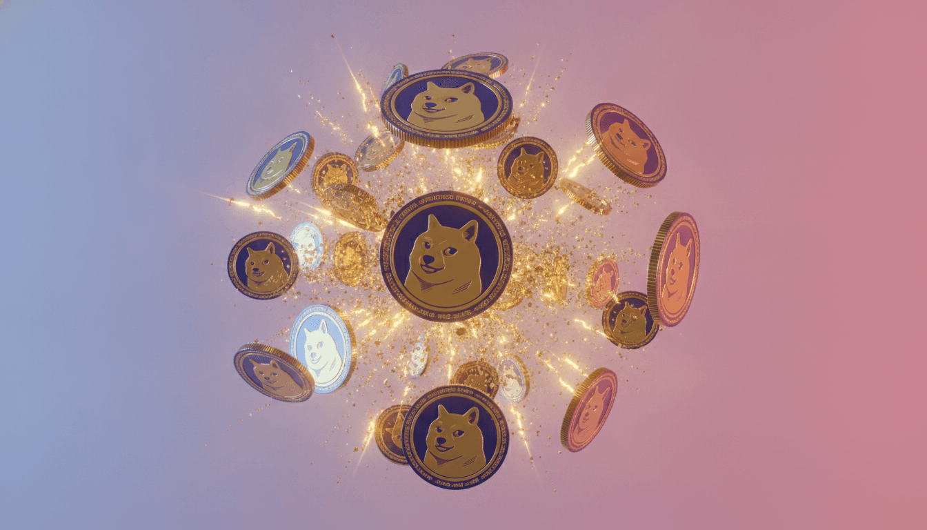 Crypto tokens representing a liquidation cascade with forced selling across leveraged positions