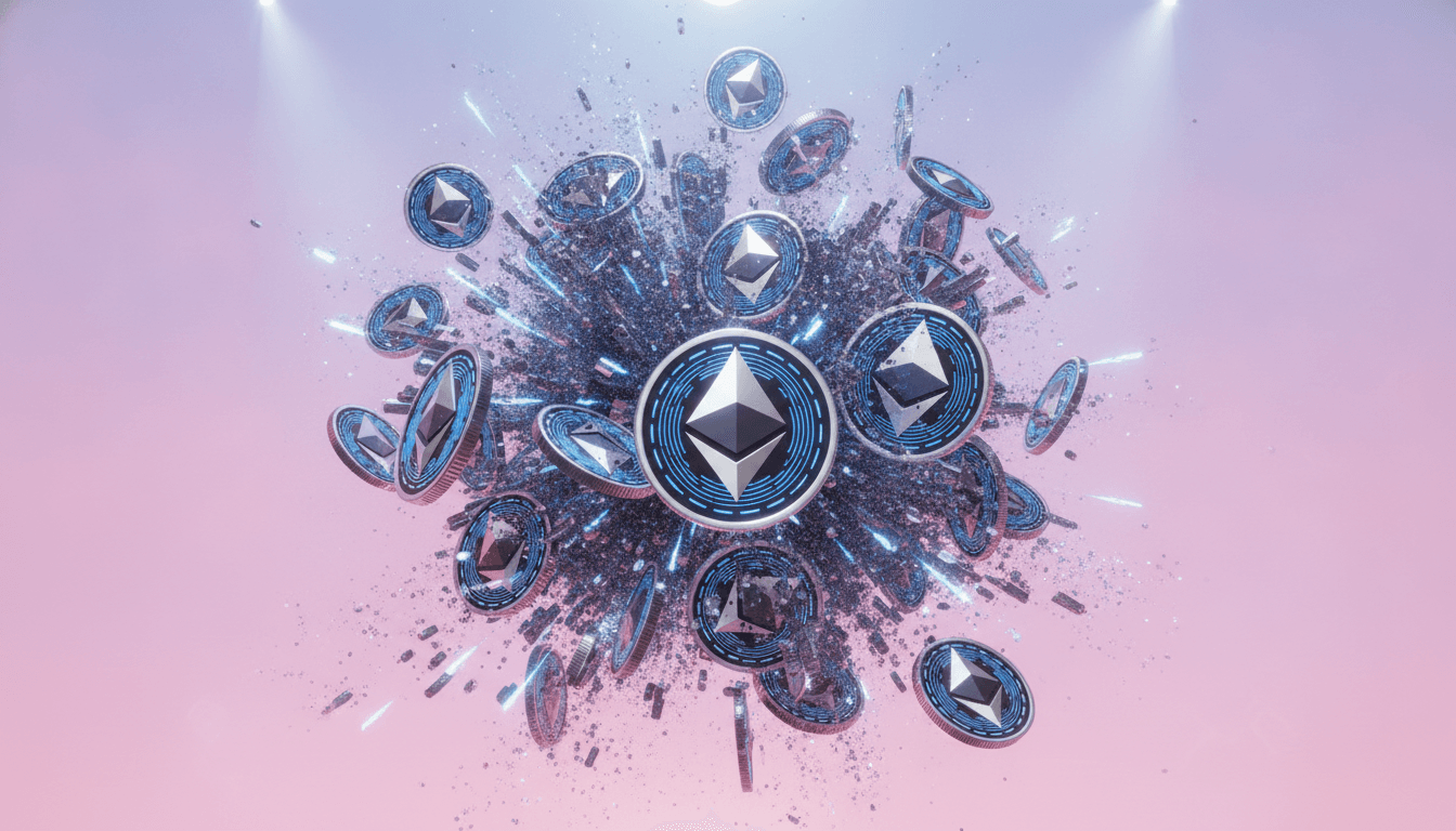 Blockchain network visualization representing DeFi protocol activity and total value locked