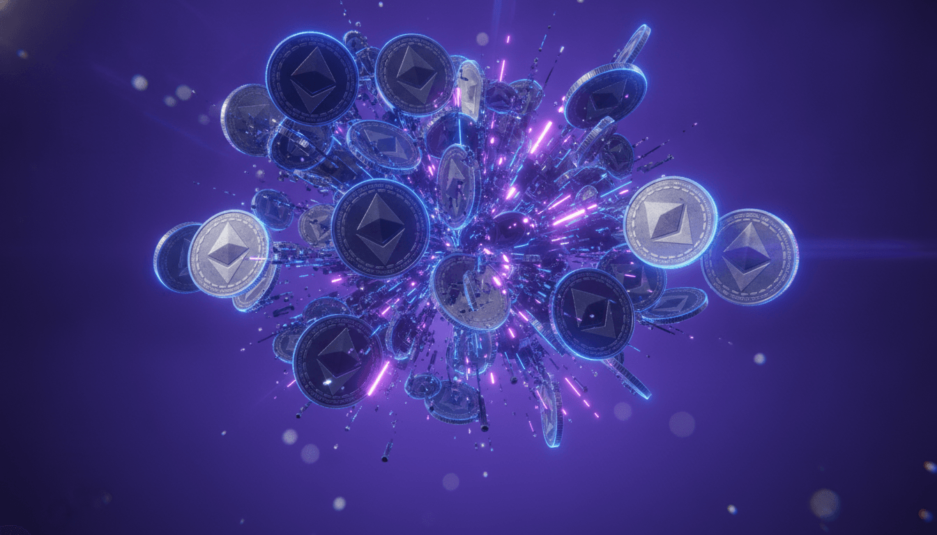 Blockchain network visualization representing DeFi protocol activity and total value locked