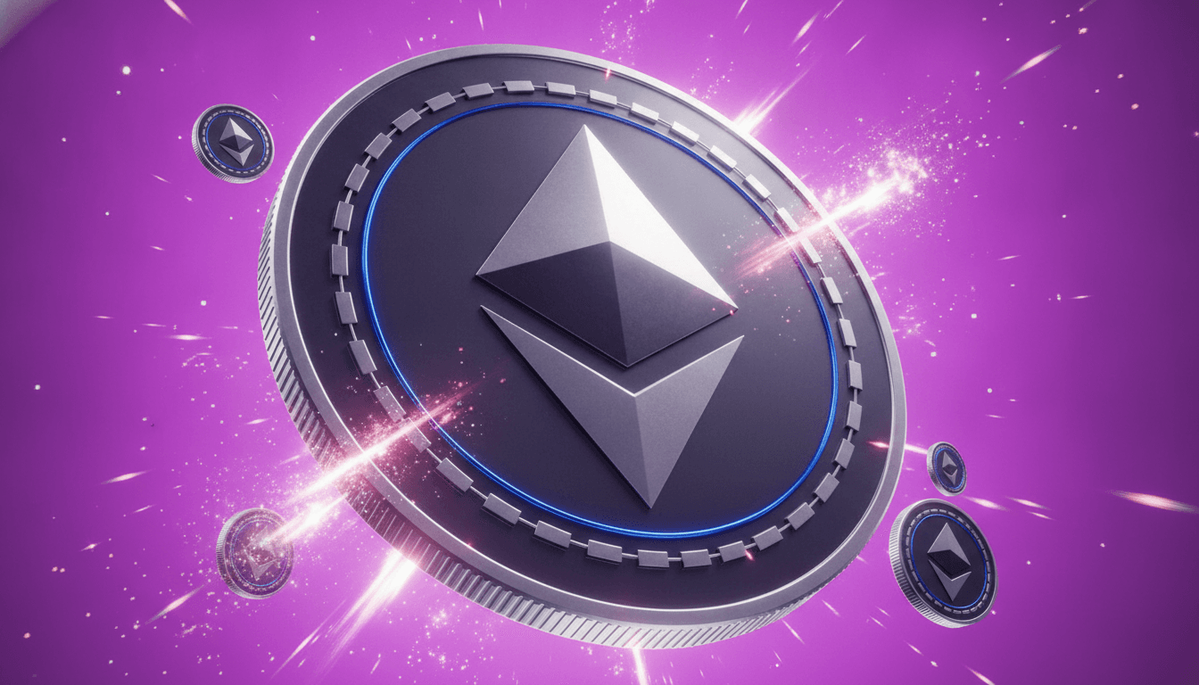 Crypto tokens representing a liquidation cascade with forced selling across leveraged positions