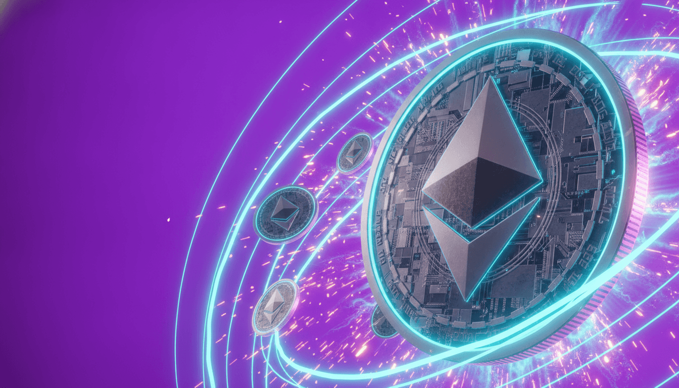 Blockchain network visualization representing DeFi protocol activity and total value locked