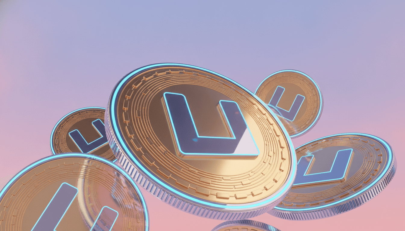Crypto tokens representing a liquidation cascade with forced selling across leveraged positions