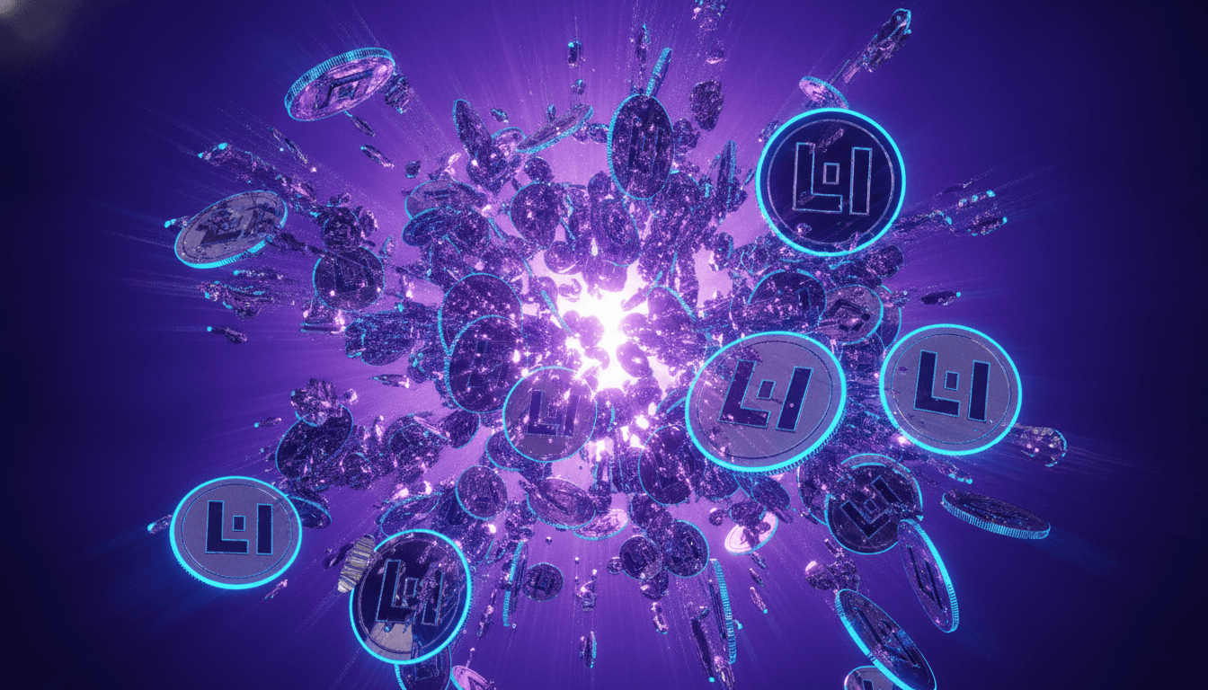 Blockchain network visualization representing DeFi protocol activity and total value locked