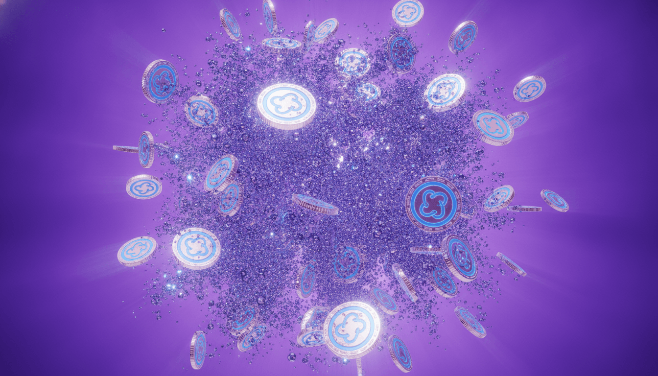 Blockchain network visualization representing DeFi protocol activity and total value locked