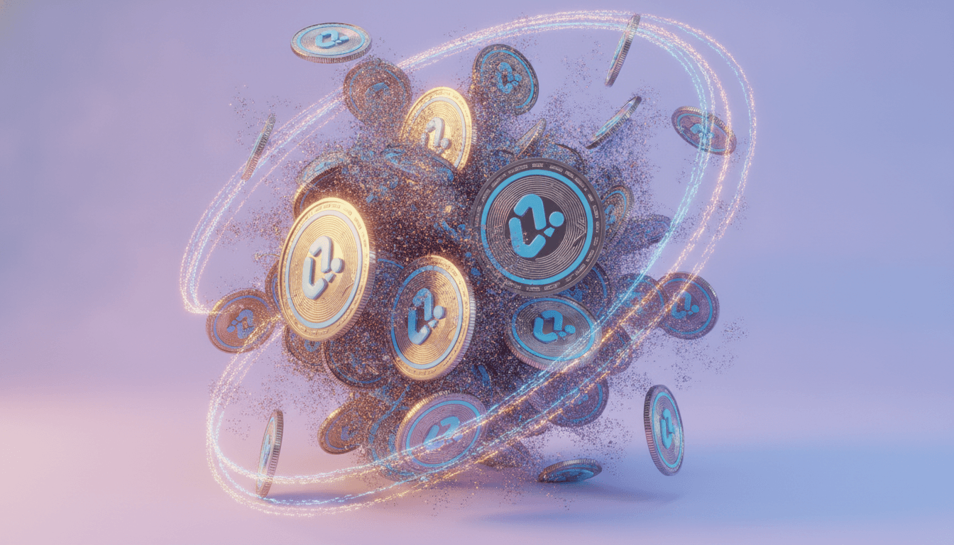 Blockchain network visualization representing DeFi protocol activity and total value locked