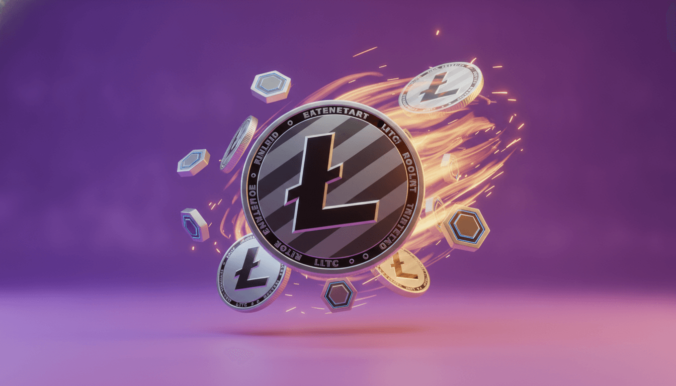Crypto tokens representing a liquidation cascade with forced selling across leveraged positions