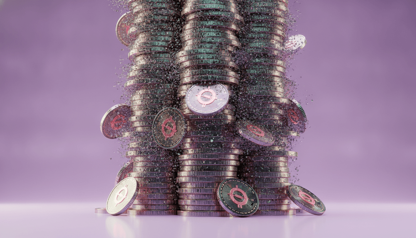 Blockchain network visualization representing DeFi protocol activity and total value locked