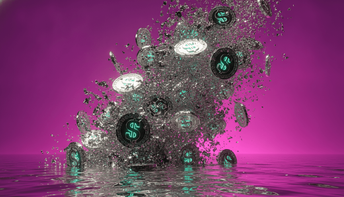 Digital dollar imagery representing stablecoin supply and flows across crypto markets