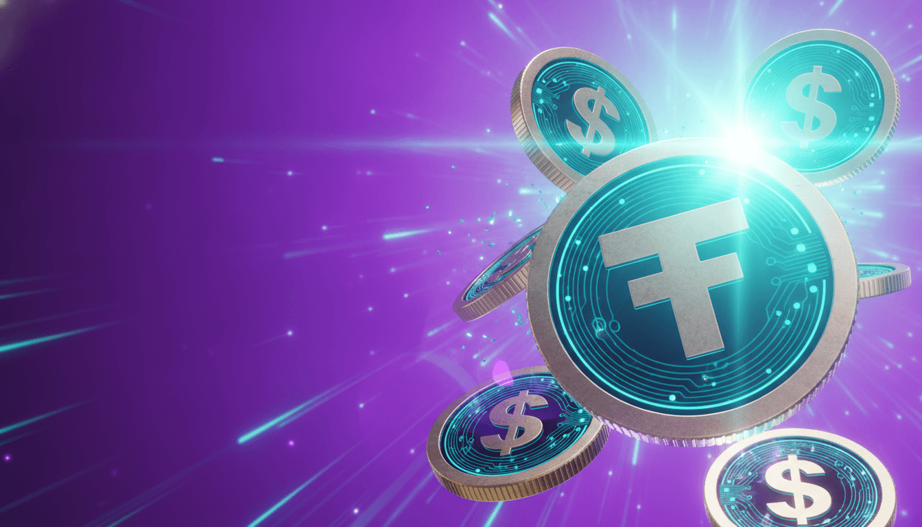 Digital dollar imagery representing stablecoin supply and flows across crypto markets