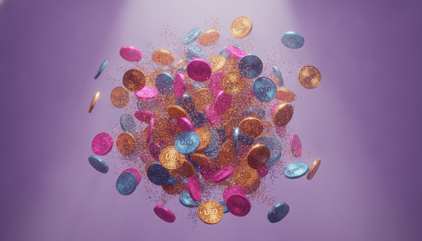 Digital dollar imagery representing stablecoin supply and flows across crypto markets