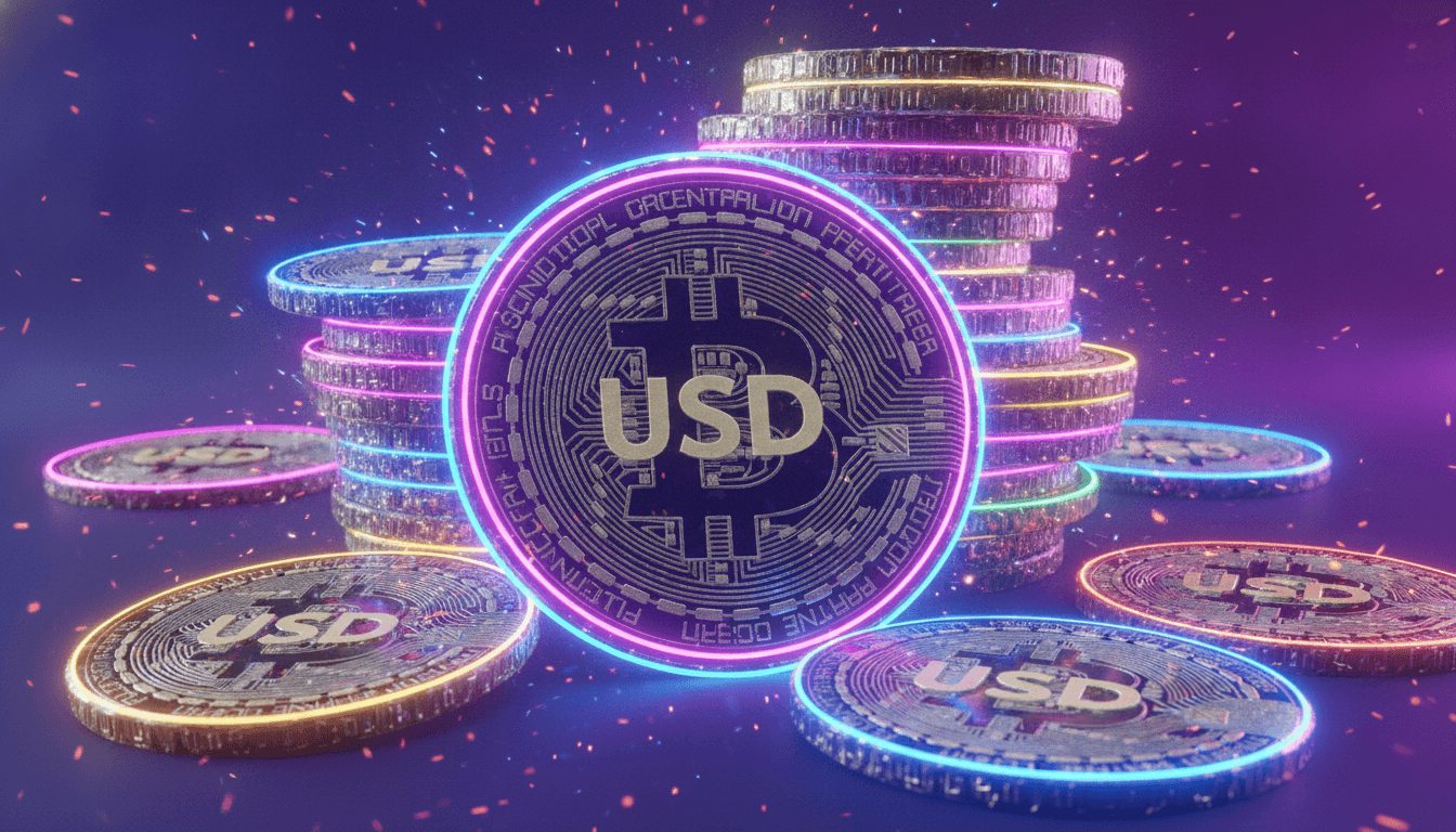 Digital dollar imagery representing stablecoin supply and flows across crypto markets