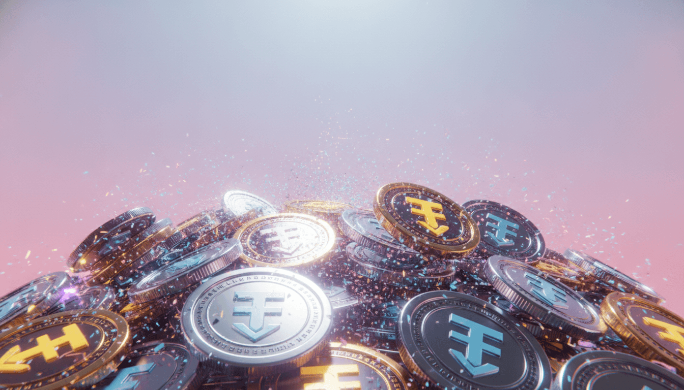 Digital dollar imagery representing stablecoin supply and flows across crypto markets