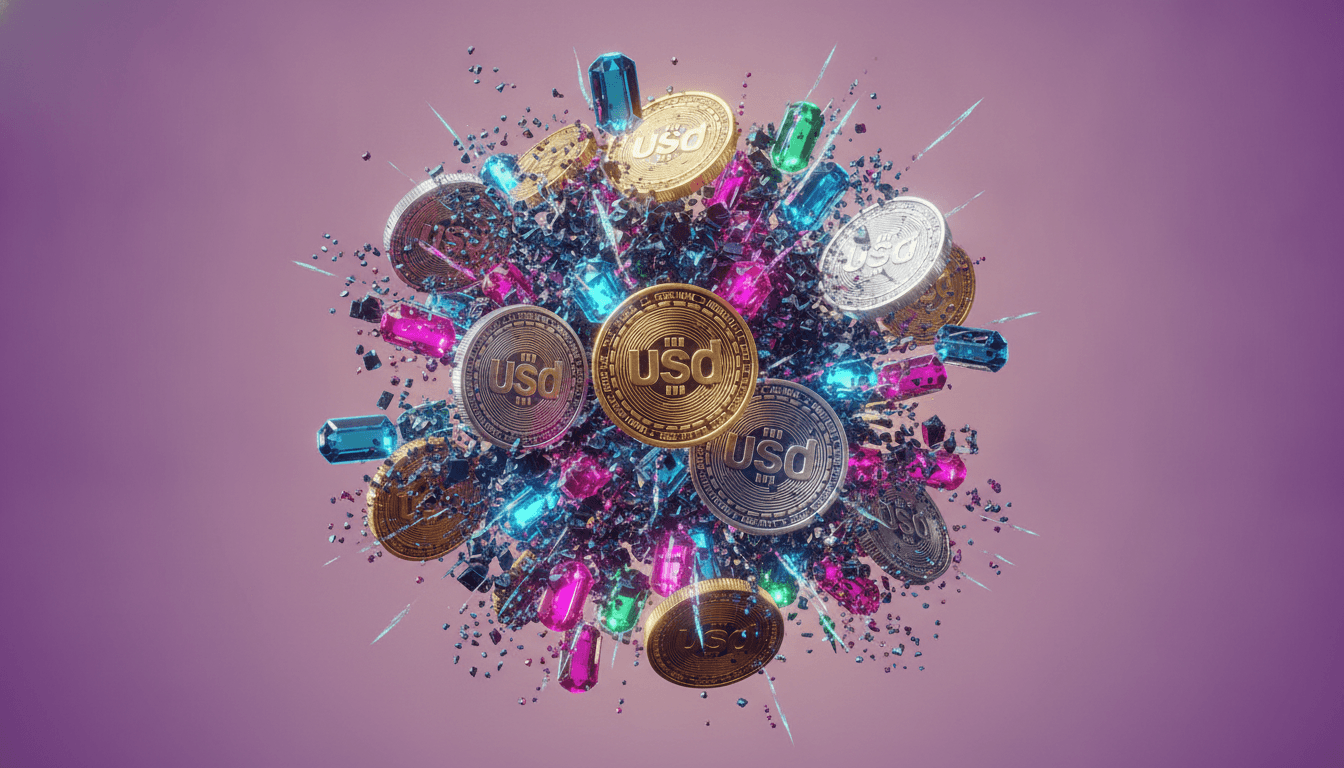 Digital dollar imagery representing stablecoin supply and flows across crypto markets