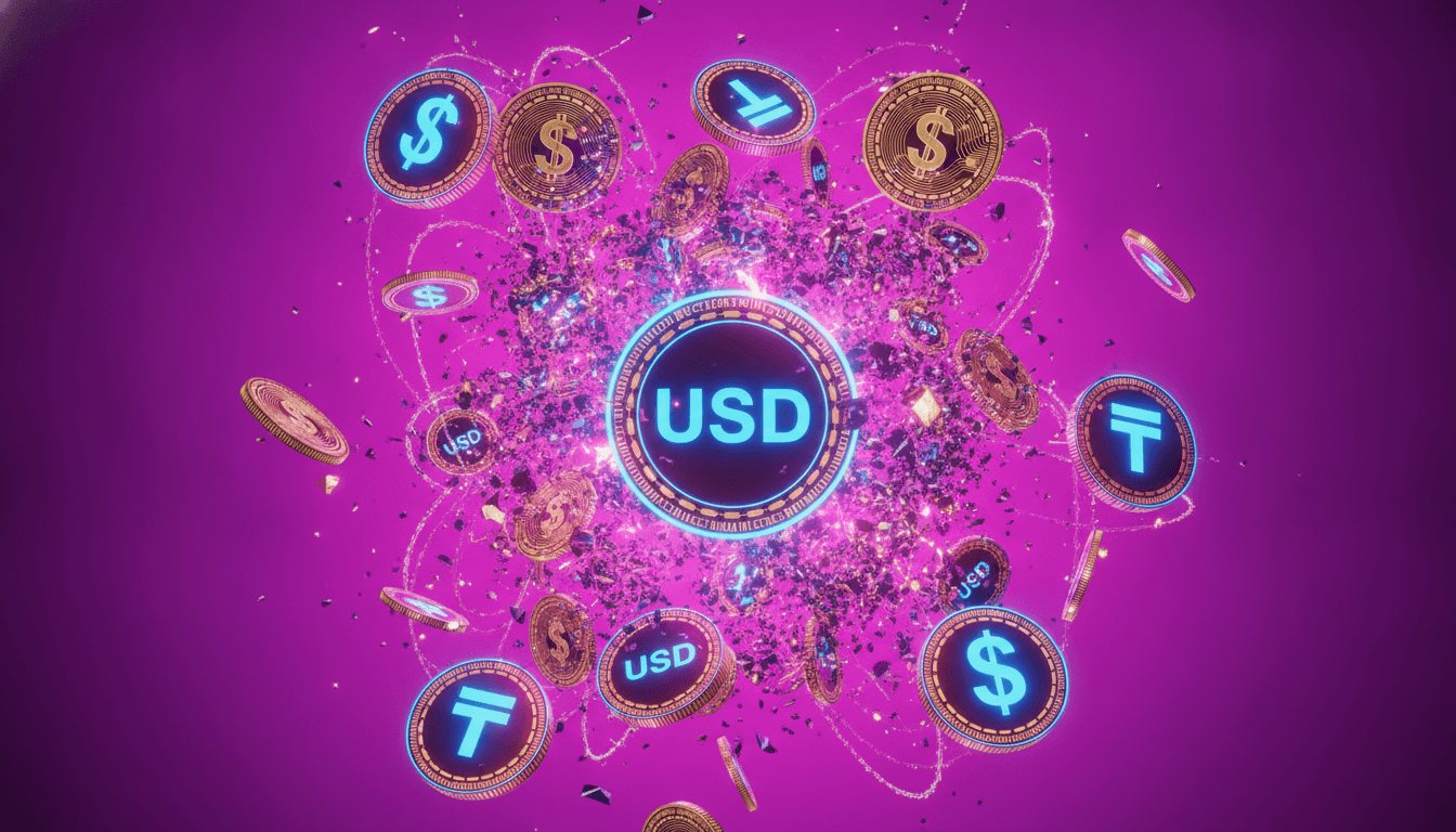 Digital dollar imagery representing stablecoin supply and flows across crypto markets