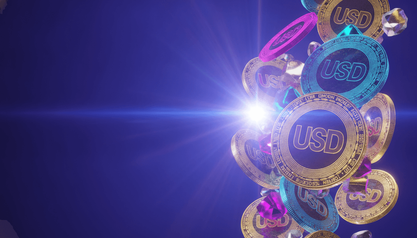 Digital dollar imagery representing stablecoin supply and flows across crypto markets