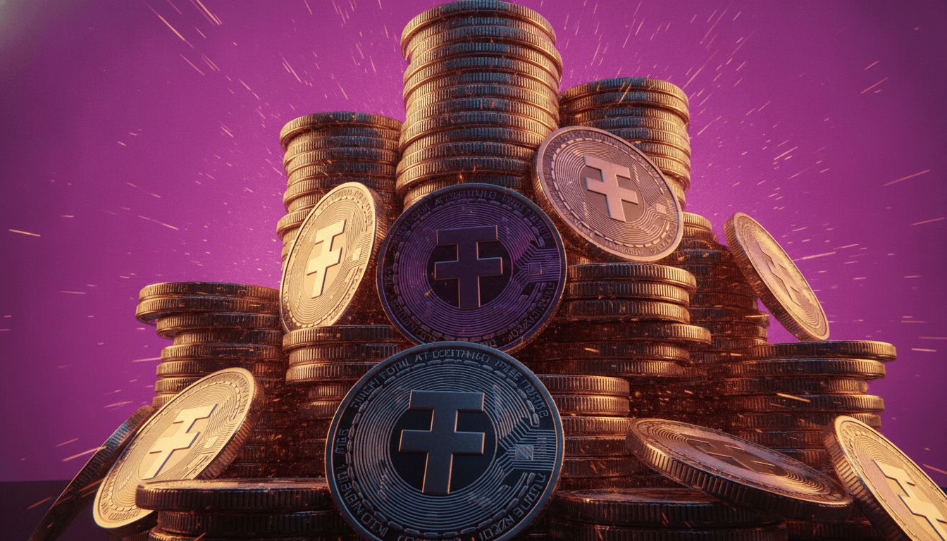 Digital dollar imagery representing stablecoin supply and flows across crypto markets